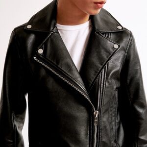 Abercrombie Black Leather Jacket - Worn Once